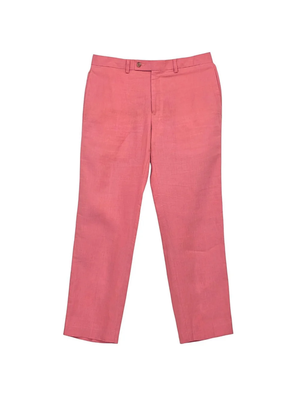Ralph Lauren Mens 33x30 100% Linen Pants Salmon Pink Flat Front Preppy Resort